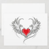 Red Angel Heart mit Flügeln Programm (Vorne/Hinten)