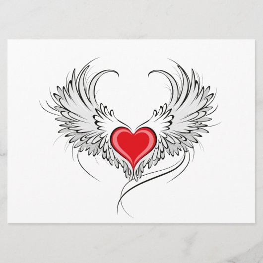 Red Angel Heart mit Flügeln Programm (Vorderseite)