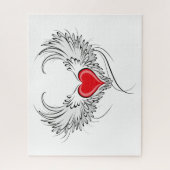 Red Angel Heart mit Flügeln Puzzle (Vertikal)