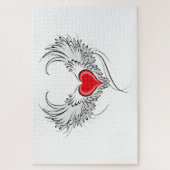 Red Angel Heart mit Flügeln Puzzle (Vertikal)