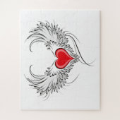 Red Angel Heart mit Flügeln Puzzle (Vertikal)