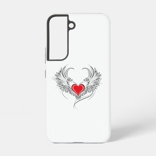 Red Angel Heart mit Flügeln Samsung Galaxy Hülle (Rückseite)