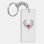 Red Angel Heart mit Flügeln Schlüsselanhänger (Vorderseite links)