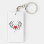 Red Angel Heart mit Flügeln Schlüsselanhänger (Rückseite)
