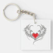 Red Angel Heart mit Flügeln Schlüsselanhänger (Vorderseite)