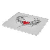 Red Angel Heart mit Flügeln Schneidebrett (Ecke)