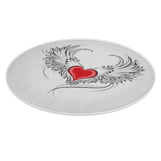 Red Angel Heart mit Flügeln Schneidebrett (Ecke)