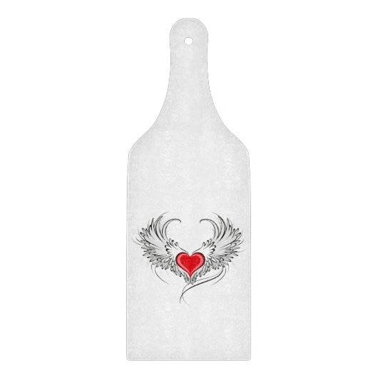 Red Angel Heart mit Flügeln Schneidebrett (Vorderseite)