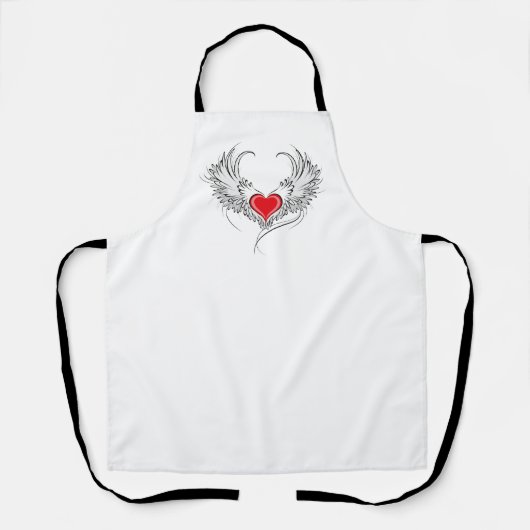 Red Angel Heart mit Flügeln Schürze (Vorderseite)