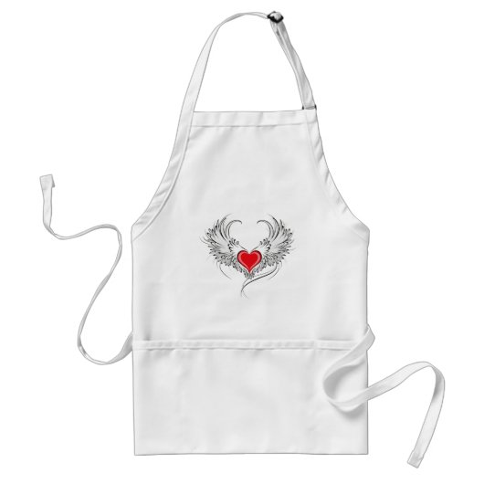 Red Angel Heart mit Flügeln Schürze (Vorne)