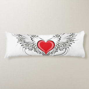 Red Angel Heart mit Flügeln Seitenschläferkissen