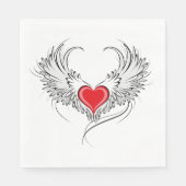 Red Angel Heart mit Flügeln Serviette (Vorderseite)