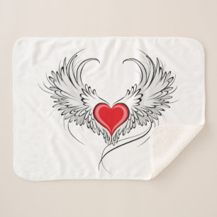Red Angel Heart mit Flügeln Sherpadecke