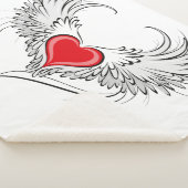 Red Angel Heart mit Flügeln Sherpadecke (3/4)