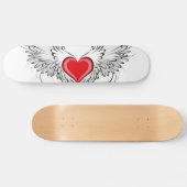 Red Angel Heart mit Flügeln Skateboard (Horizontal)