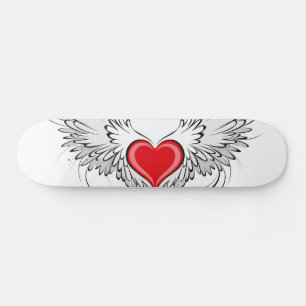 Red Angel Heart mit Flügeln Skateboard