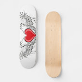 Red Angel Heart mit Flügeln Skateboard (Vorderseite)