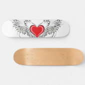 Red Angel Heart mit Flügeln Skateboard (Horizontal)