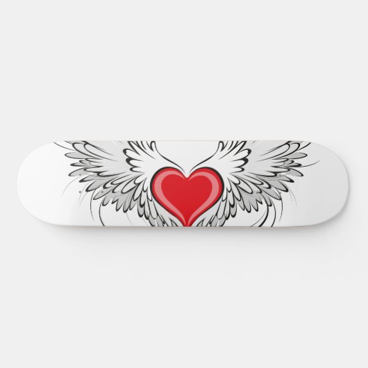 Red Angel Heart mit Flügeln Skateboard (Horizontal)