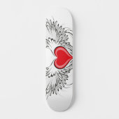 Red Angel Heart mit Flügeln Skateboard (Vorderseite)