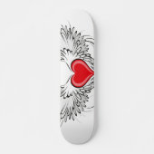 Red Angel Heart mit Flügeln Skateboard (Vorne)