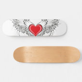 Red Angel Heart mit Flügeln Skateboard (Horizontal)