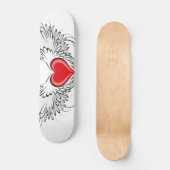 Red Angel Heart mit Flügeln Skateboard (Vorderseite)