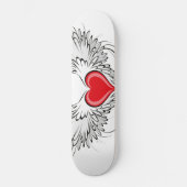 Red Angel Heart mit Flügeln Skateboard (Vorderseite)