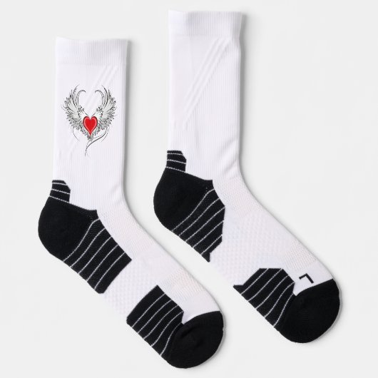 Red Angel Heart mit Flügeln Socken (Rechts)