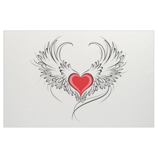 Red Angel Heart mit Flügeln Stoff (Yard (91,4 cm))
