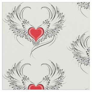 Red Angel Heart mit Flügeln Stoff