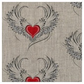 Red Angel Heart mit Flügeln Stoff (Nahaufnahme)