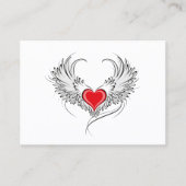 Red Angel Heart mit Flügeln Telefonnummerkarte (Vorderseite)