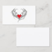 Red Angel Heart mit Flügeln Terminkarte (Vorne/Hinten)