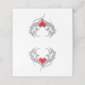 Red Angel Heart mit Flügeln Terminkarte (Außenseite Aufgefaltet)