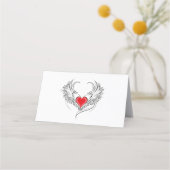 Red Angel Heart mit Flügeln Terminkarte (Rückseite)