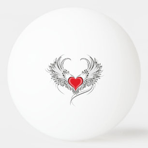Red Angel Heart mit Flügeln Tischtennisball