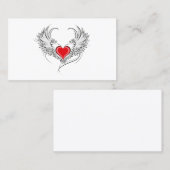 Red Angel Heart mit Flügeln Treuekarte (Vorne/Hinten)