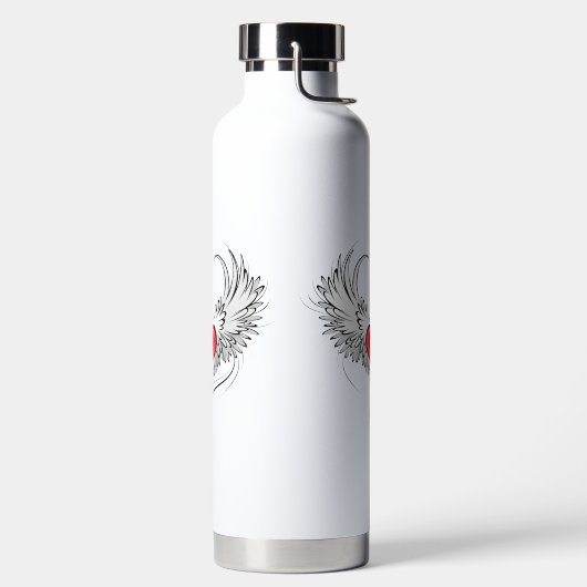 Red Angel Heart mit Flügeln Trinkflasche (links)