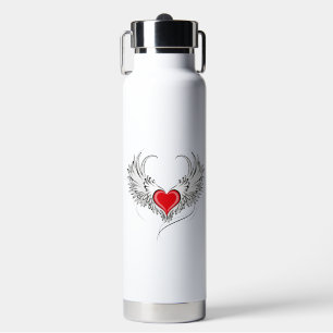 Red Angel Heart mit Flügeln Trinkflasche