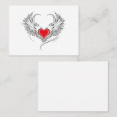 Red Angel Heart mit Flügeln Visitenkarte (Vorne/Hinten)