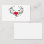 Red Angel Heart mit Flügeln Visitenkarte (Vorne/Hinten)