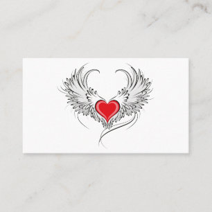 Red Angel Heart mit Flügeln Visitenkarte