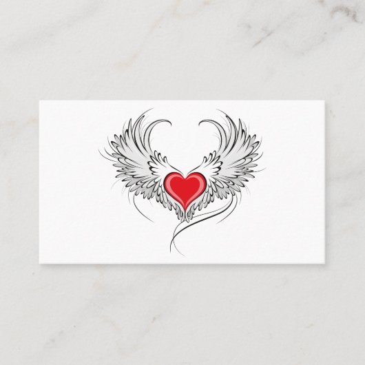 Red Angel Heart mit Flügeln Visitenkarte (Vorderseite)
