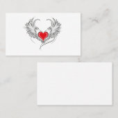 Red Angel Heart mit Flügeln Visitenkarte (Vorne/Hinten)