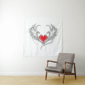 Red Angel Heart mit Flügeln Wandteppich (Beispiel)