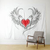 Red Angel Heart mit Flügeln Wandteppich (Beispiel (Horizontal))