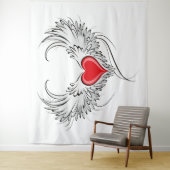 Red Angel Heart mit Flügeln Wandteppich (Beispiel)