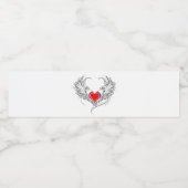 Red Angel Heart mit Flügeln Wasserflaschenetikett (Einzelnes Label)