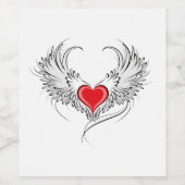 Red Angel Heart mit Flügeln Weinetikett (Einzelnes Label)